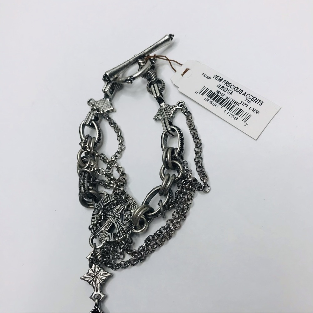 PRICE IS FIRM - LUCKY BRAND Silver Layered Charm Bracelet - Picture 4 of 5